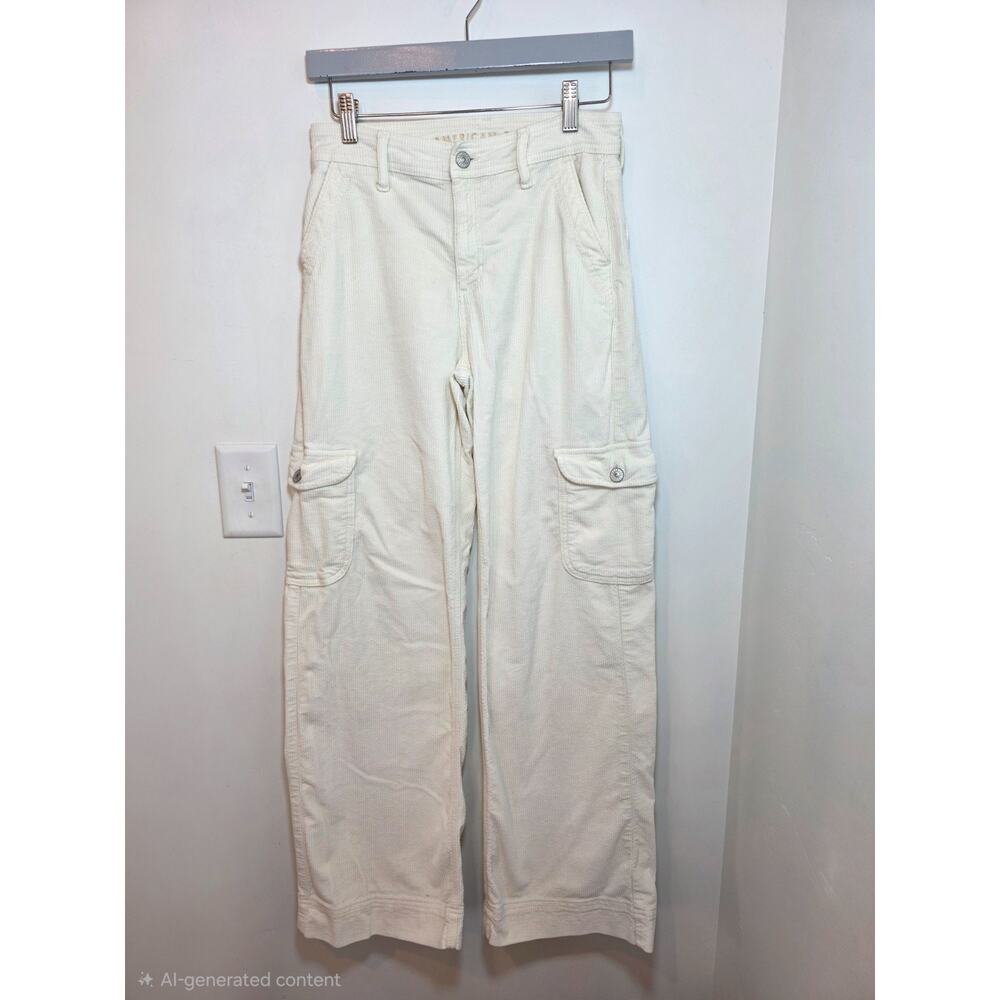 American Eagle Super High Rise Baggy Wide Leg Corduroy Pants STRETCH SIZE 0